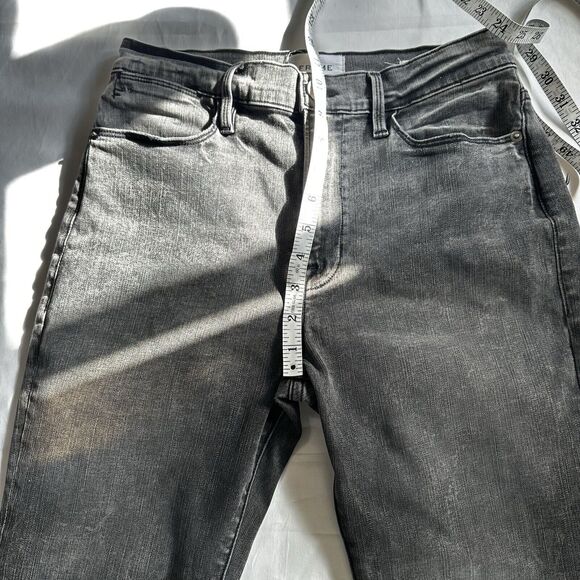 Frame Women's Jeans Dark Wash Gray Le High Straight Sz 30W Frayed Distressed - Picture 8 of 11